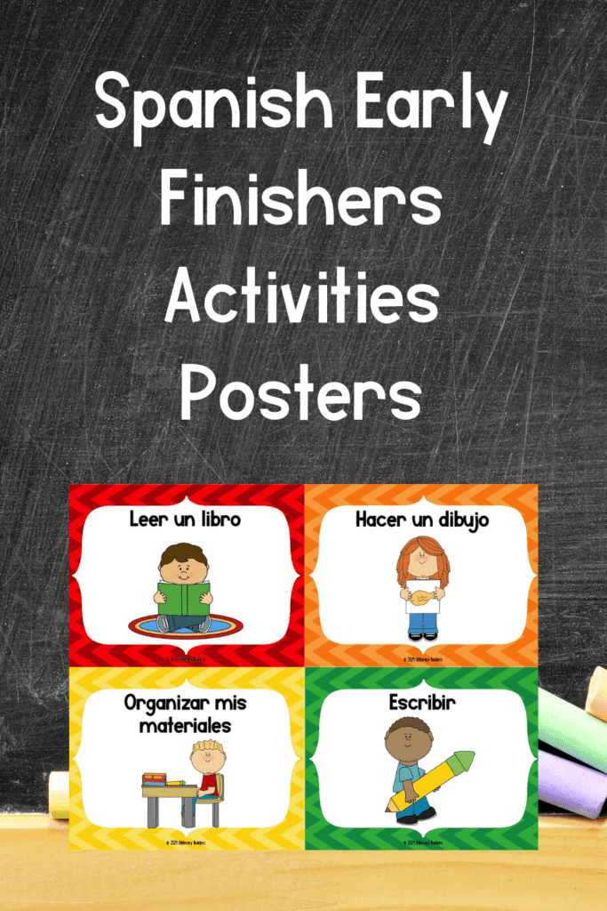 biliteracy builders spanish early finishers activities posters