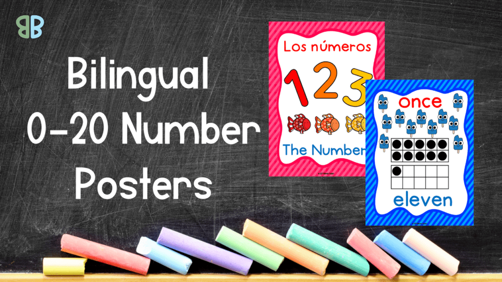 Bilingual 0-20 number posters biliteracy builders