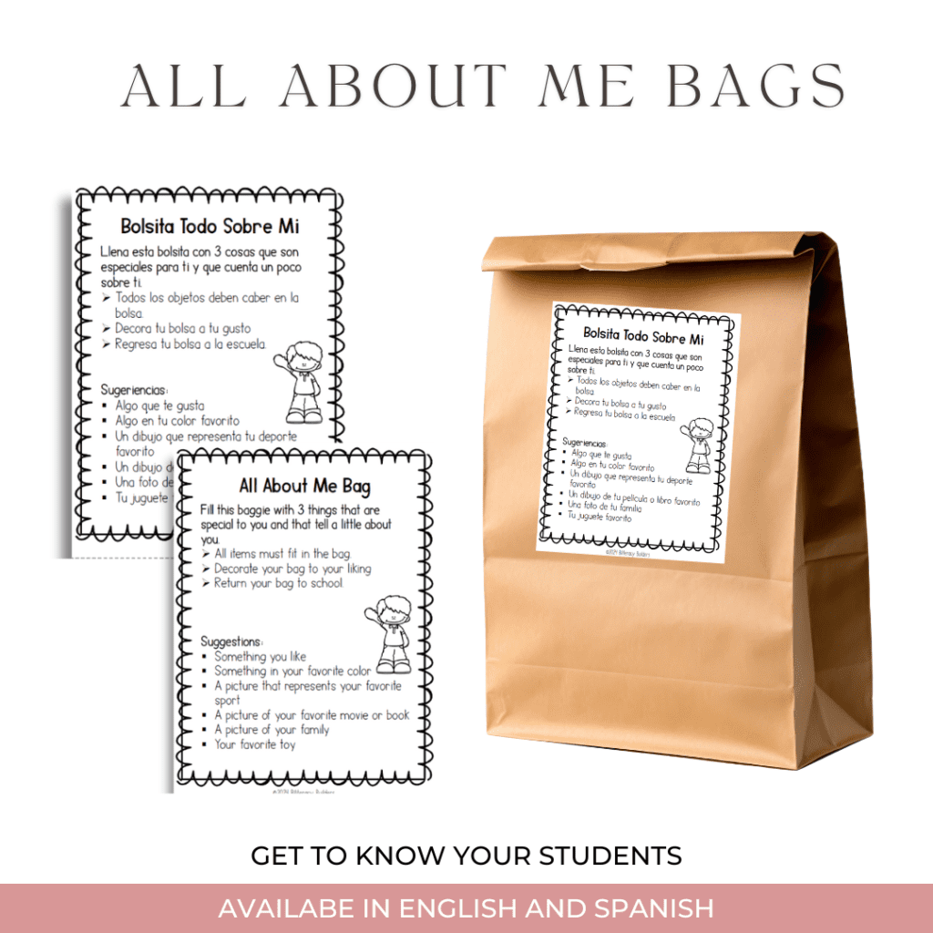 bilingual all about me bags