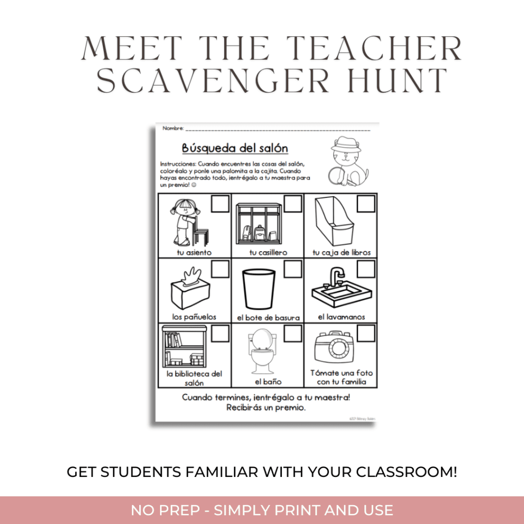 meet the teacher scavenger hunt