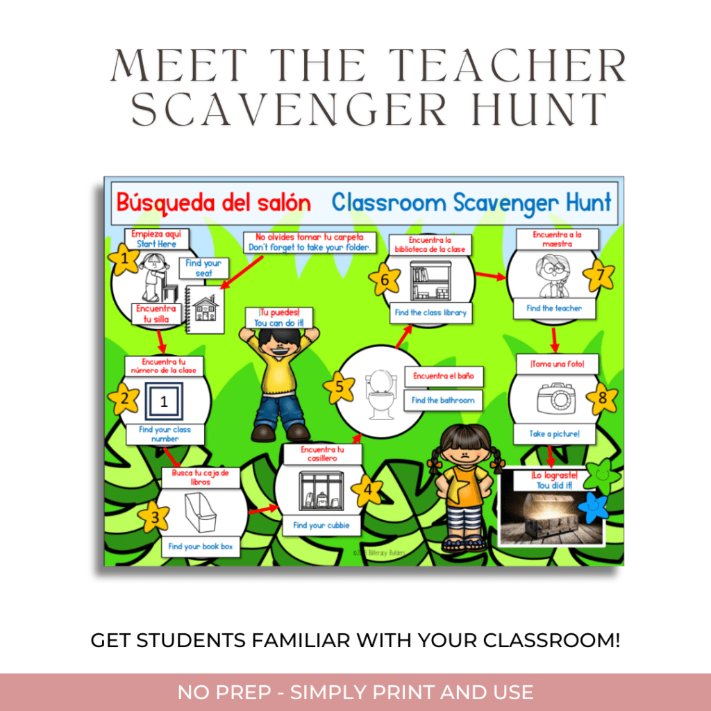 meet the teacher scavenger hunt treasure map